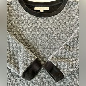 Ann Taylor LOFT Women's XXS Gray Quilted Embroidered Pullover Sweatshirt